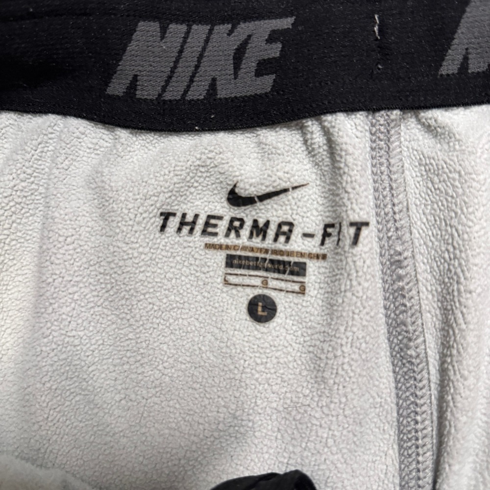 Nike Therma-FIT Mens Large Gray Fleece‎ Sweatpants Bungee Hem Joggers Stained - Picture 4 of 7